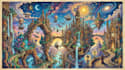illustrate a surreal landscape or city drawing