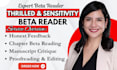 literary sensitivity reader leitura thrilled reader romantasy sci fi beta reader