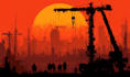 design aesthetic pixel art landscape or scenery platte
