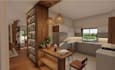 deft 3d apartment interior,2d layout plan,cozy design,open space, cgi rendering