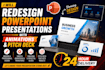 redesign powerpoint presentations with animations and pitch deck