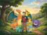 draw you as a pokemon trainer and your team with background
