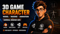 do 3d game character animation 3d model rigging unreal engine ue5 game animation
