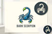 design cool, creative bark scorpion mascot logo with original concept