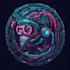 create an impressive futuristic cyberpunk logo