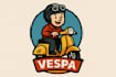do creative vespa mascot logo for you with my on creativity