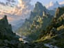 do a natural landscape and background illustration