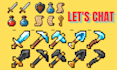 custom pixel art assets, game sprites, icons, props, rpg, and 2d game objects