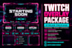 design premium cyberpunk twitch overlays and retro synthwave stream packages