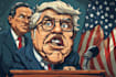 do hilarious political cartoon illustration