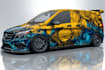 create racing car wrap, itasha wrap design with extreme creativity