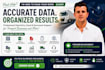do accurate data entry, copy paste, excel and web research