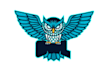 make cool owl mascot logo design with business service