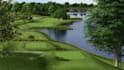 create realistic  3d golf course, golf resort with landscape design