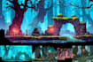 draw 2d game environment and parallax platformer background level concept