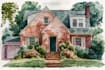 paint watercolor house portrait
