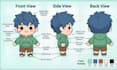 design detailed plush toy reference sheet stuffed animal turnaround ych concept