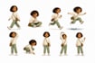 illustrate hand drawn character turnaround sheet expressions and pose reference