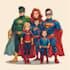 make a family superhero portraits for you