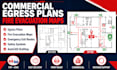 draft commercial egress plans and fire evacuation maps