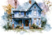 paint watercolor house portrait