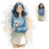 create a digital watercolor illustration or item for you