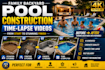 cinematic ai swimming pool construction time lapse videos