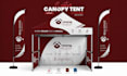 design canopy tent, feather flag and backdrop banner
