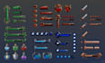 make indie retro game pixel art ui assets menu graphics button pack overlay gui