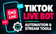 create social media bot tiktok live streaming bot youtube bot, instagram api bot