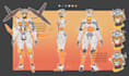 create character desing sheets for humans and animals
