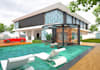 swimming pool landscape design, garden design, backyard