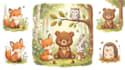 draw animals cartoon illustration