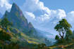 draw anime background, 2d environment, landscape