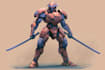 do custom digital 2d anime mecha art illustration