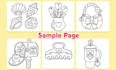 create a custom 50 bold and easy coloring page bundle