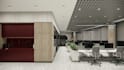 photorealistic office interior design and 3d rendering