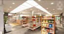 design 3d supermarket interior, grocery store, 3d retail store, cafe, rendering