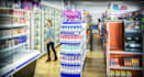 3d design and render retail store, supermarket, shop, cafes, interior exterior