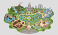 design custom theme park map amusement map attraction visitor guide illustration