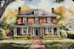 paint watercolor house portrait