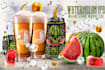 design creative beer label, energy drink, juice and colas