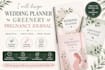 design wedding planner, greenery, pregnancy journal
