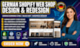 design, redesign german webshop online store, german shopify ecommerce store