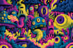 do psychedelic, trippy, stoner illustration t shirt design