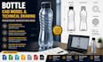 design bottle cad model, technical drawing and manufacturing files