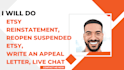 do etsy reinstatement reopen suspended etsy shop