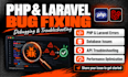 build PHP laravel web apps, fix bugs and integrate apis