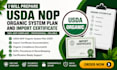 prepare usda nop organic system plan and import certificate