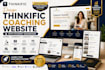 create thinkific coaching website with student dashboard course setup